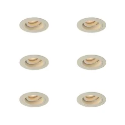 Set mit 6 modernen Einbaustrahlern Beige GU10 50mm dreh- und schwenkbar - Chuck