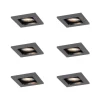 Set mit 6 modernen Einbaustrahlern Gunmetal GU10 50mm Rund Kippbar - Qure