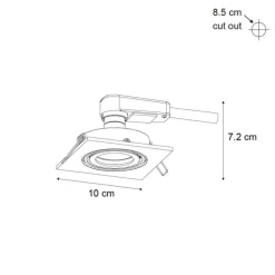 Set mit 6 modernen Einbaustrahlern Gunmetal GU10 50mm Rund Kippbar - Qure