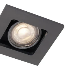 Set mit 6 modernen Einbaustrahlern Gunmetal GU10 50mm Rund Kippbar - Qure