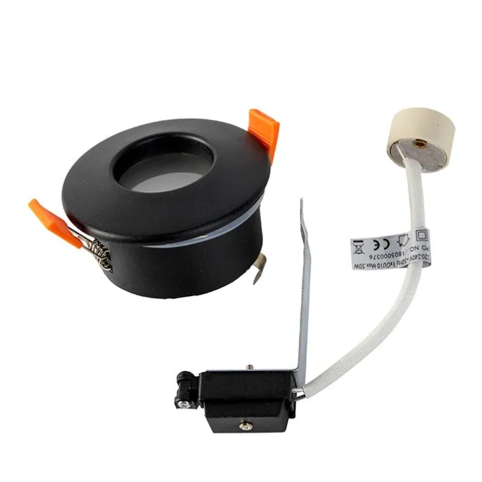 Set mit 6 modernen Einbauspots schwarz IP44 - Gap