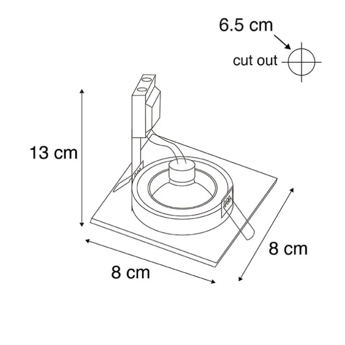 Set mit 6 modernen Einbaustrahlern Gold Quadratisch IP44 - Xena