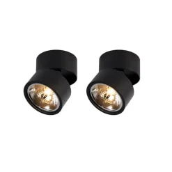 Set mit 2 modernen Scheinwerfern schwarz verstellbar - Go Nine Tubo