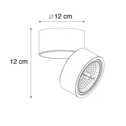 Set mit 2 modernen Scheinwerfern schwarz verstellbar - Go Nine Tubo