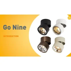 Set mit 2 modernen Scheinwerfern schwarz verstellbar - Go Nine Tubo