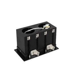 Set mit 6 modernen, schwarzen Einbaustrahlern, verstellbar, 2-flammig - Roof