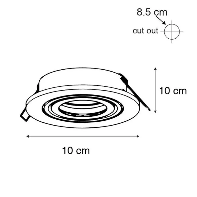 Set mit 6 modernen, schwenkbaren Einbaustrahlern - Club