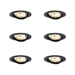 Set mit 6 modernen, schwenkbaren schwarzen Einbaustrahlern AR70 - Cisco