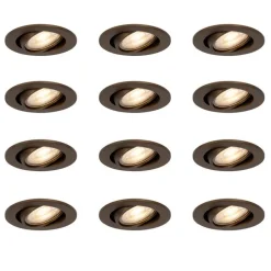 Set mit 12 modernen, schwenkbaren Einbaustrahlern Dunkelbronze - Cisco