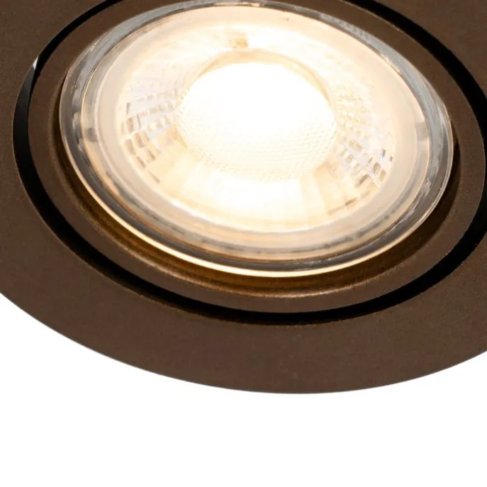 Set mit 12 modernen, schwenkbaren Einbaustrahlern Dunkelbronze - Cisco