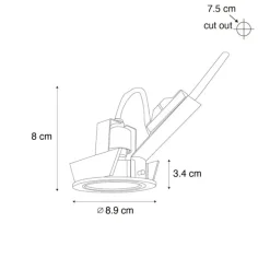 Set mit 12 modernen, schwenkbaren Einbaustrahlern Dunkelbronze - Cisco