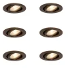 Set mit 6 modernen, schwenkbaren Einbaustrahlern Dunkelbronze - Cisco