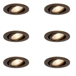 Set mit 6 modernen, schwenkbaren Einbaustrahlern Dunkelbronze - Cisco