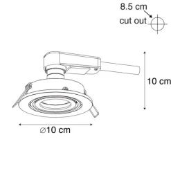Set mit 6 modernen, schwenkbaren Einbaustrahlern schwarz - Club