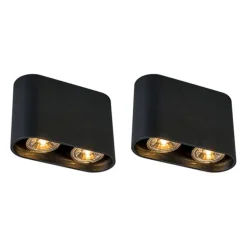 Set mit 2 modernen Spots schwarz - Ronda Duo