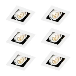 Set mit 6 modernen, verstellbaren Einbaustrahlern Weiß - Oneon 70