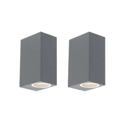 Set mit 2 modernen Wandleuchten Anthrazit IP44 - Baleno II
