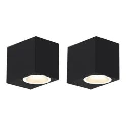 Set mit 2 modernen Wandleuchten schwarz IP44 - Baleno I