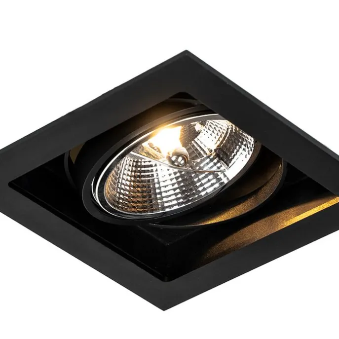 Set mit 6 Moderner Einbau Spot schwarz 18 cm verstellbar - Artemis 111