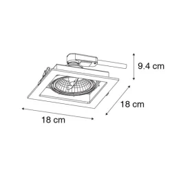 Set mit 6 Moderner Einbau Spot schwarz 18 cm verstellbar - Artemis 111