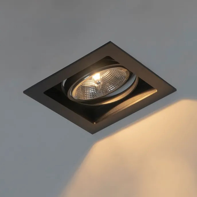 Set mit 6 Moderner Einbau Spot schwarz 18 cm verstellbar - Artemis 111