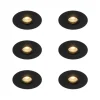 Set mit 6 Moderner Einbaustrahler schwarz 12 cm - Buco