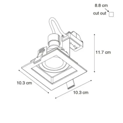 Set mit 6 Moderner Einbaustrahler weiß verstellbar - Carree