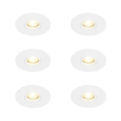 Set mit 6 Moderner Einbaustrahler weiß 12 cm - Buco