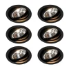 Set mit 6 Modernes versenktes Spotschwarz verstellbar - Chuck 111