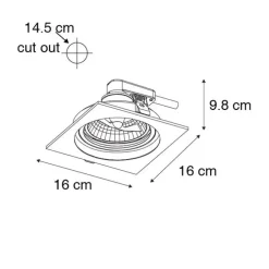 Set mit 6 Modernes versenktes Spotweiß verstellbar - Chuck 111