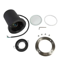 Set mit 3 Outdoor-Bodenstrahlern aus Stahl verstellbar IP65 - Delux