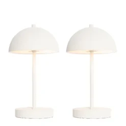 Set mit 2 Outdoor-Tischlampen Pilz weiß wiederaufladbar - Keira