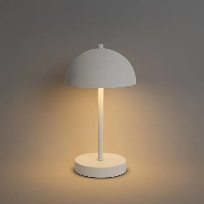 Set mit 2 Outdoor-Tischlampen Pilz weiß wiederaufladbar - Keira