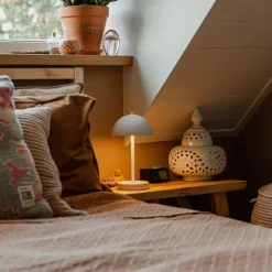 Set mit 2 Outdoor-Tischlampen Pilz weiß wiederaufladbar - Keira