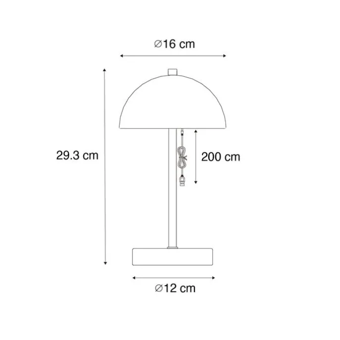 Set mit 2 Outdoor-Tischlampen Pilz weiß wiederaufladbar - Keira