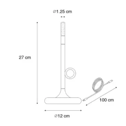 Set mit 2 Outdoor-Tischlampen gold mit Dimmer wiederaufladbar - Sjarel