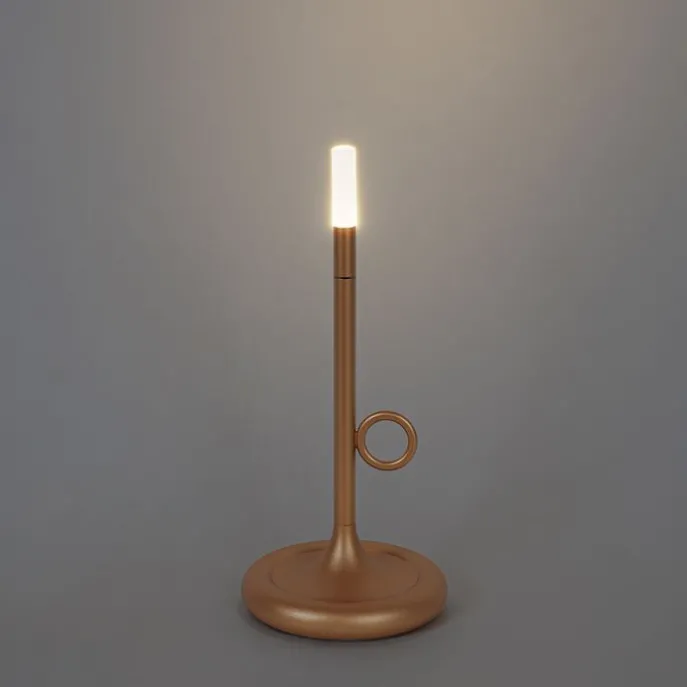 Set mit 2 Outdoor-Tischlampen gold mit Dimmer wiederaufladbar - Sjarel