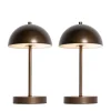 Set mit 2 Outdoor-Tischleuchten Pilz Dunkelbronze Wiederaufladbar - Keira