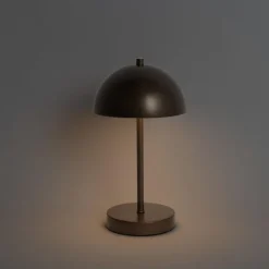 Set mit 2 Outdoor-Tischleuchten Pilz Dunkelbronze Wiederaufladbar - Keira