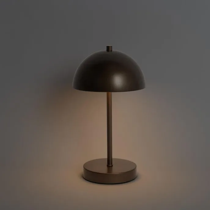 Set mit 2 Outdoor-Tischleuchten Pilz Dunkelbronze Wiederaufladbar - Keira