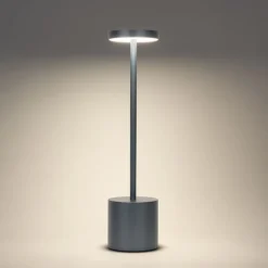 Set mit 2 Outdoor-Tischleuchten grau mit Dimmer wiederaufladbar - Dupont