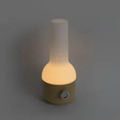 Set mit 2 Outdoor-Tischleuchten Gold mit Weiß inkl. wiederaufladbarem LED - Haard