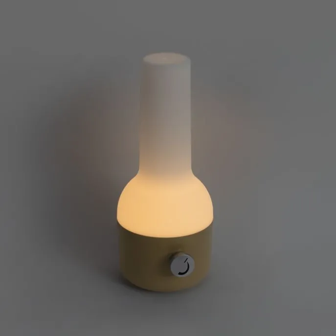 Set mit 2 Outdoor-Tischleuchten Gold mit Weiß inkl. wiederaufladbarem LED - Haard