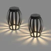 Set mit 2 Outdoor-Tischleuchten schwarz 3-stufig dimmbar Solar & wiederaufladbar - Sheldon