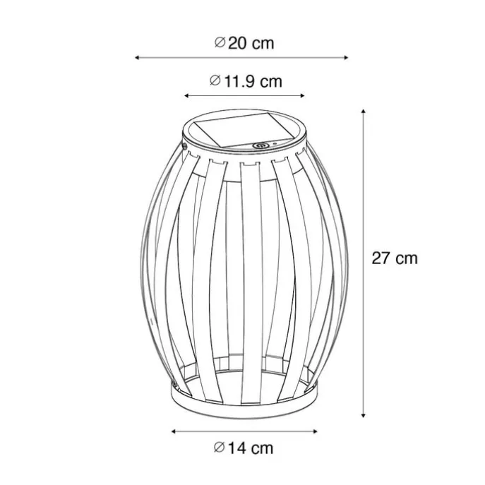 Set mit 2 Outdoor-Tischleuchten schwarz 3-stufig dimmbar Solar & wiederaufladbar - Sheldon