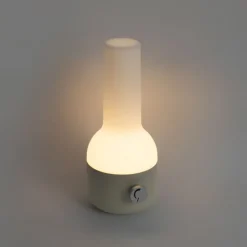 Set mit 2 Outdoor-Tischleuchten Beige mit Weiß inkl. wiederaufladbarem LED - Haard