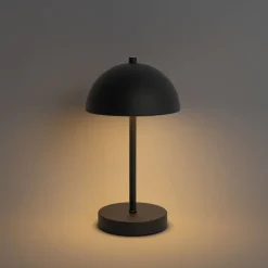 Set mit 2 Outdoor-Tischleuchten Pilz Schwarz wiederaufladbar - Keira