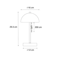 Set mit 2 Outdoor-Tischleuchten Pilz Schwarz wiederaufladbar - Keira