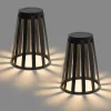Set mit 2 Outdoor-Tischleuchten Schwarz Inkl. LED 3-Stufen Dimmer Solar und Akku - Penny