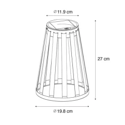 Set mit 2 Outdoor-Tischleuchten Schwarz Inkl. LED 3-Stufen Dimmer Solar und Akku - Penny